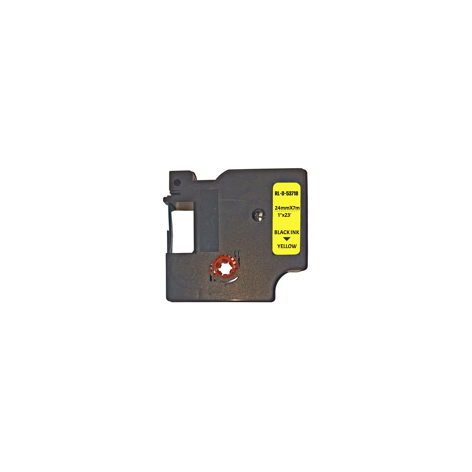 Лента для принтера этикеток UKRMARK D-53718P-BK/YE, совместима с DYMO 53718 / S0720980, для серии D1. 24мм х 7м. black on yellow (D-53718P-BK/YE)