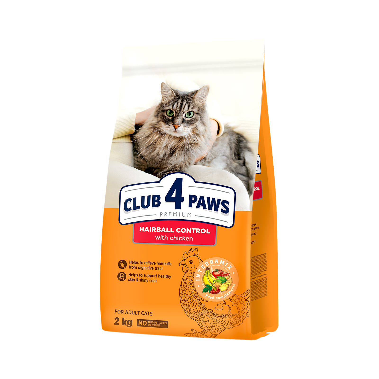 Сухой корм для кошек Club 4 Paws Premium с эффектом вывода шерсти 2 кг (4820215369428)