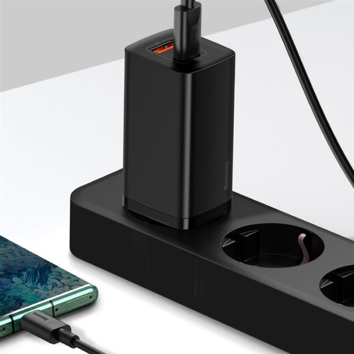 Зарядное устройство Baseus 2xUSB 65W GaN (USB-C+USB-A) black (CCGAN2L-B01) изображение 7
