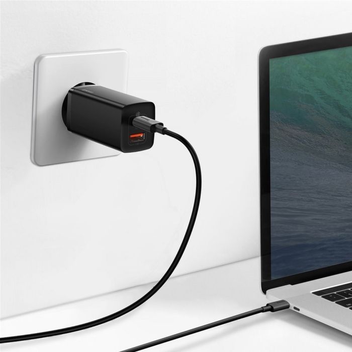 Зарядное устройство Baseus 2xUSB 65W GaN (USB-C+USB-A) black (CCGAN2L-B01) изображение 8