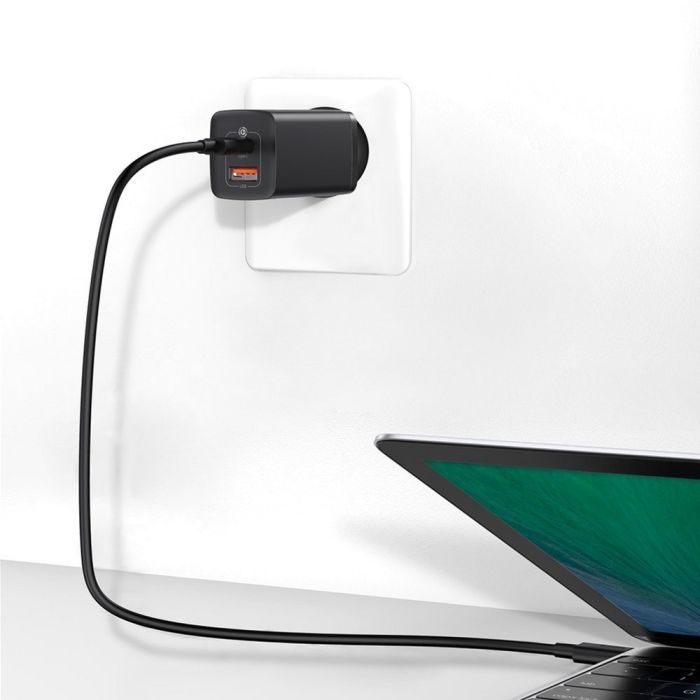 Зарядное устройство Baseus 2xUSB 65W GaN (USB-C+USB-A) black (CCGAN2L-B01) изображение 9