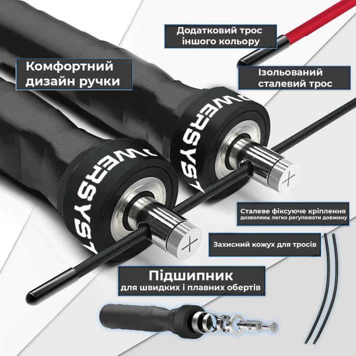 Скакалка Power System PS-4079 швидкісна (4079BR-0) зображення 3