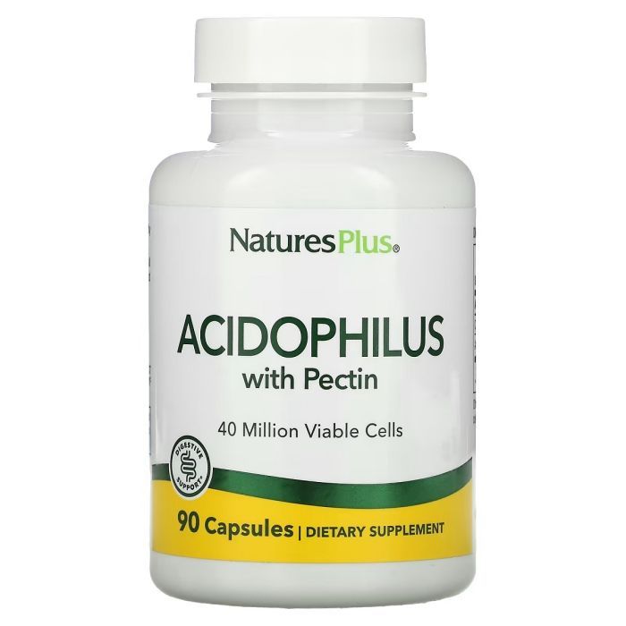 Пробиотики Natures Plus Ацидофильные бактерии с пектином, Acidophilus with Pectin, 90 капс (NAP-04480)