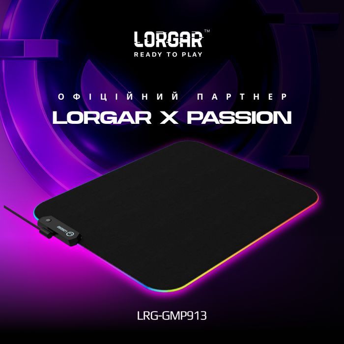 Килимок для мишки Lorgar Steller 913 RGB USB Black (LRG-GMP913) зображення 2