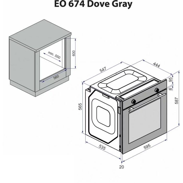 Духовой шкаф Minola EO 674 Dove Gray изображение 12