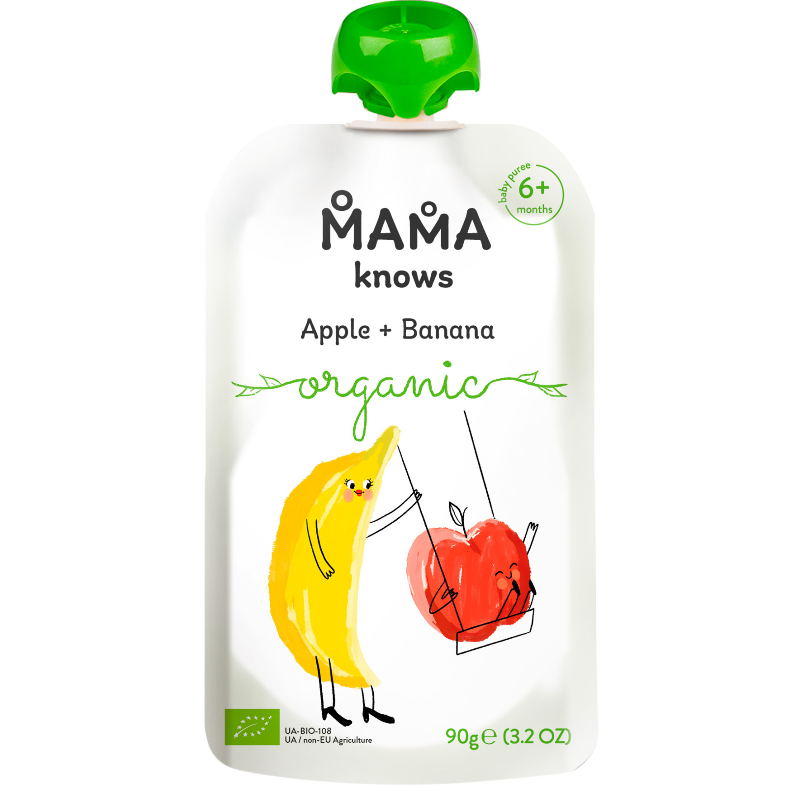 Детское пюре Mama knows Органическое Яблоко и Банан 90 г (4820016254558) изображение 2