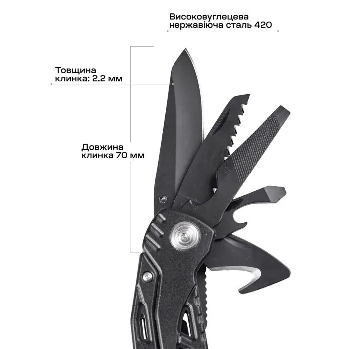 Мультитул Active Handy Tool Black (PE86A-H) изображение 8