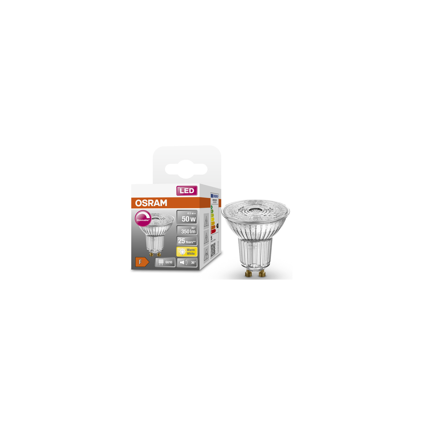 Лампочка Osram LED PAR16 DIM 50 36 4,5W/927 230V GU10 (4058075797888) зображення 3