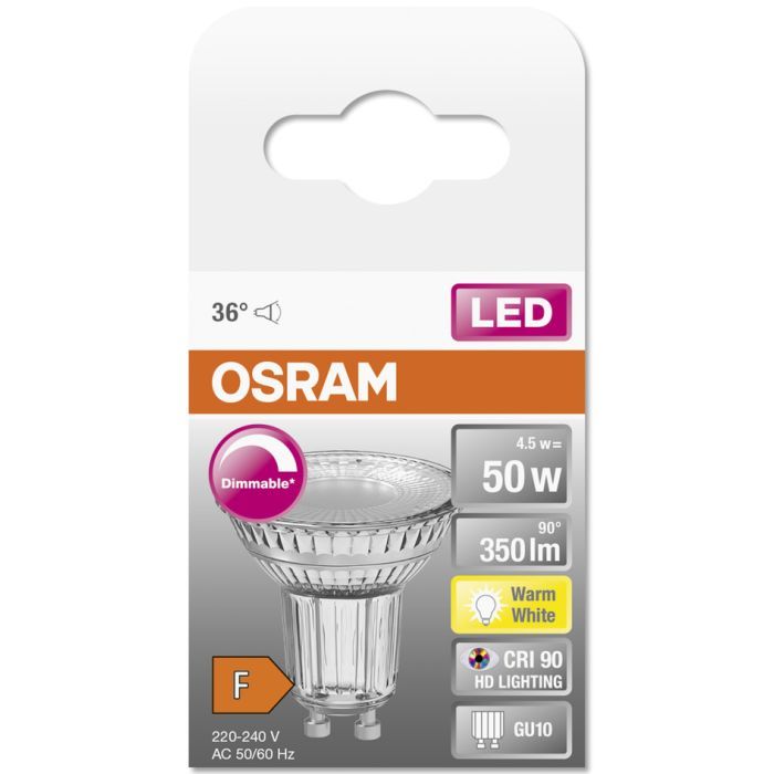 Лампочка Osram LED PAR16 DIM 50 36 4,5W/927 230V GU10 (4058075797888) зображення 4