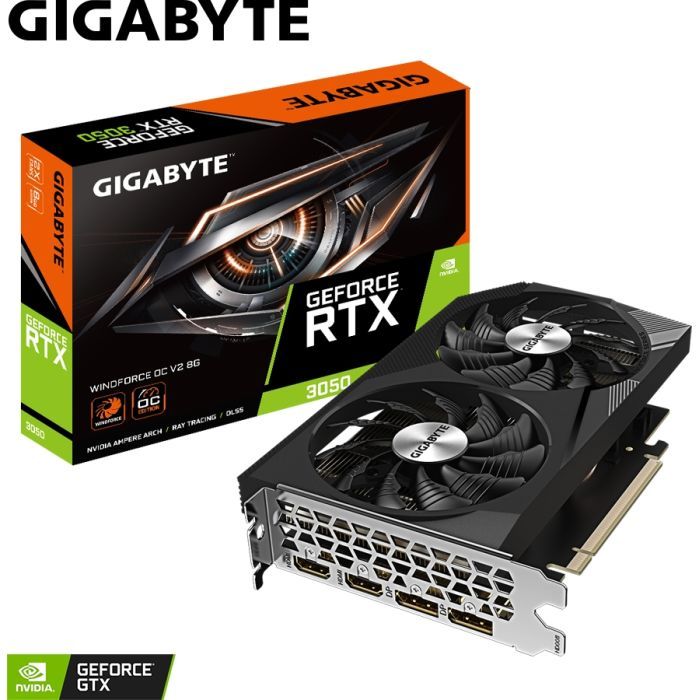 Відеокарта GIGABYTE GeForce RTX3050 8Gb WINDFORCE OC V2 (GV-N3050WF2OCV2-8GD) зображення 8