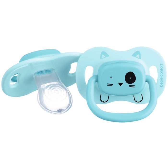 Пустушка Bebe Confort реверсивна 2 шт 18/36 Minimalistic Animals синя (3104202030) зображення 2