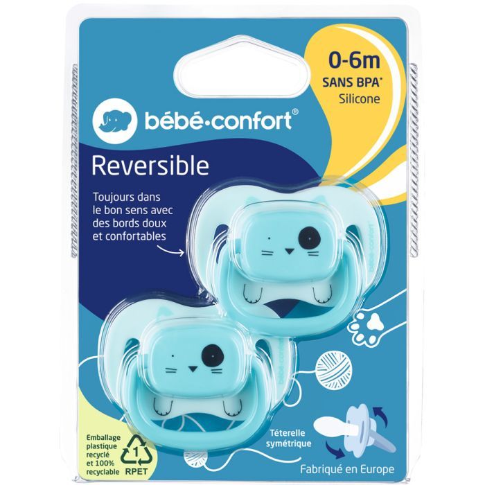 Пустушка Bebe Confort реверсивна 2 шт 18/36 Minimalistic Animals синя (3104202030) зображення 3