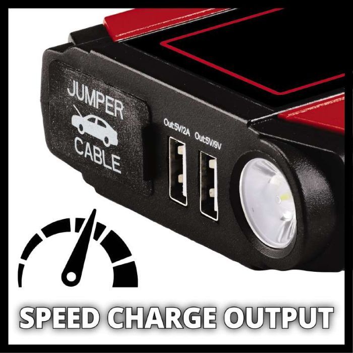 Пуско зарядний пристрій Einhell CE-JS 18 Jump Starter Power Bank, 18000мАг, 2хUSB 5В, 12В, пуск 600A (1091531) зображення 3