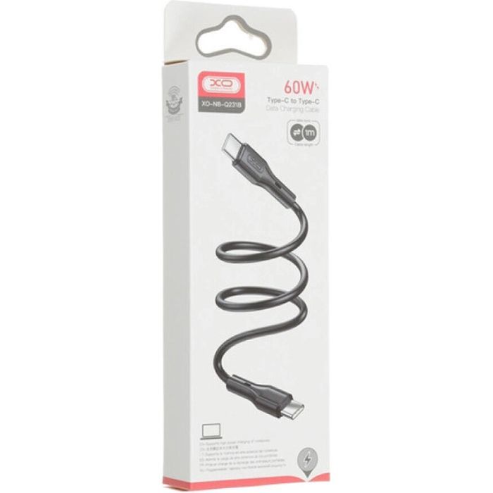 Дата кабель USB-C to USB-C 1.0m NB-Q231B 60W Black XO (NB-Q231B-BK) изображение 3