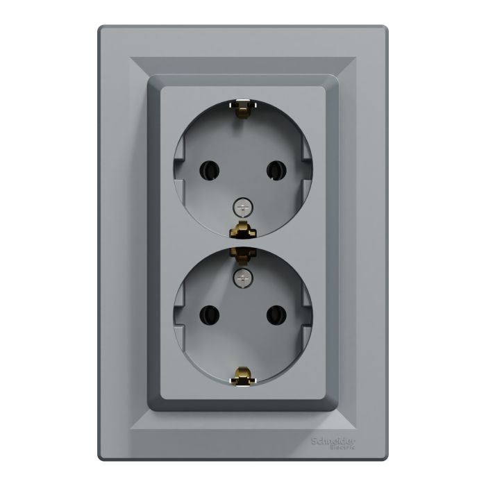 Розетка Schneider Electric ASFORA с заземлением двойная крем 16А (EPH9900123)