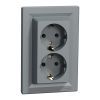 Розетка Schneider Electric ASFORA с заземлением двойная сталь 16А (EPH9900162) изображение 2