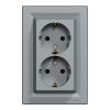 Розетка Schneider Electric ASFORA с заземлением двойная сталь 16А (EPH9900162)