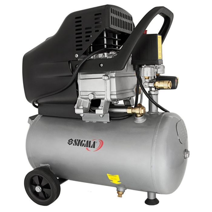 Компрессор Sigma одноцилиндровый 1.8кВт 230л/мин 8бар 24л (2 крана) (7043131)