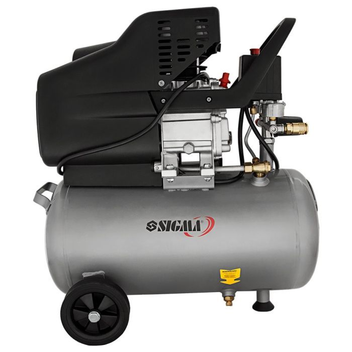 Компрессор Sigma одноцилиндровый 1.8кВт 230л/мин 8бар 24л (2 крана) (7043131) изображение 2