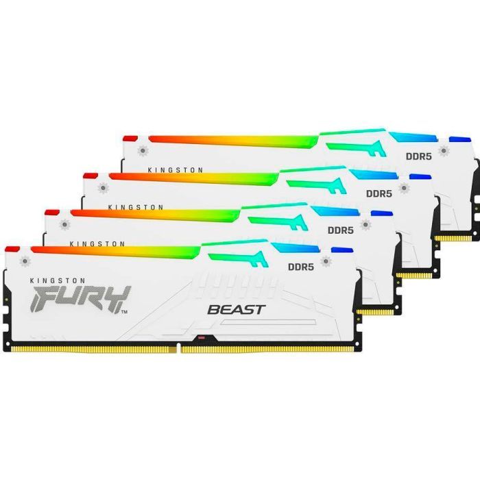 Модуль памяти для компьютера DDR5 128GB (4x32GB) 5600 MHz FURY Beast RGB White Kingston Fury (ex.HyperX) (KF556C40BWAK4-128) изображение 3