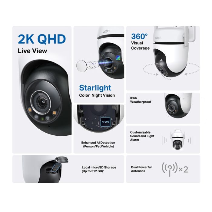 Камера видеонаблюдения TP-Link TAPO-C520WS изображение 2