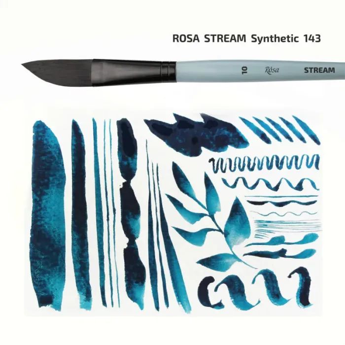 Кисточка для рисования Rosa Синтетика саблевидная плоская, даггер, STREAM 143, № 10 (4823098517269) изображение 4