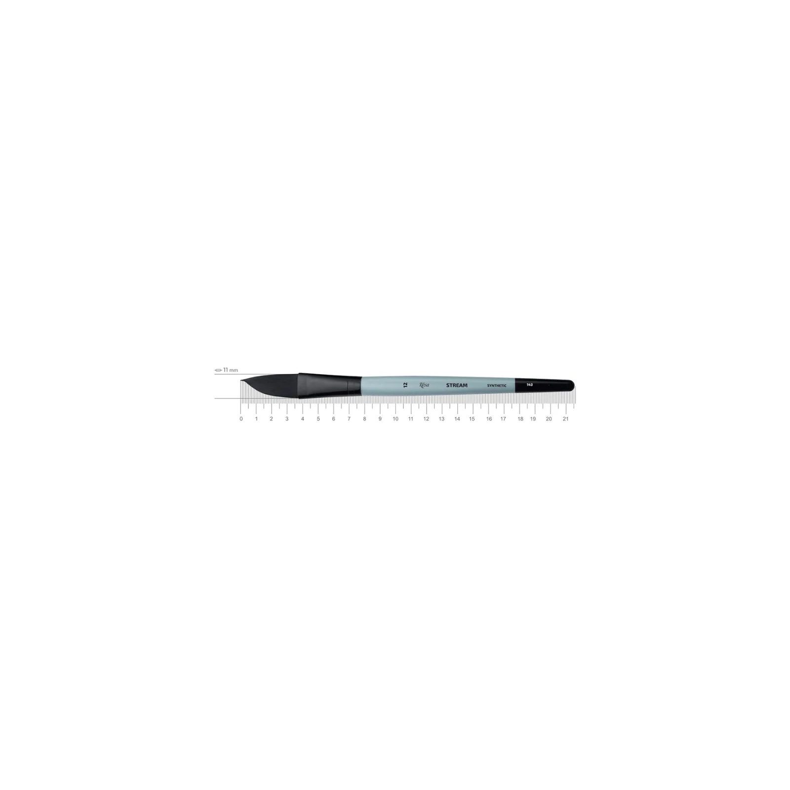 Пензлик для малювання Rosa Синтетика саблевидна плоска, даггер, STREAM 143, № 2 (4823098517313)