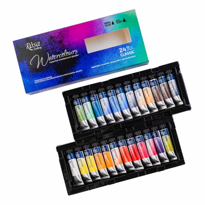 Акварельные краски Rosa Gallery Classic 24 цвета по 10мл (4823098540670) изображение 2
