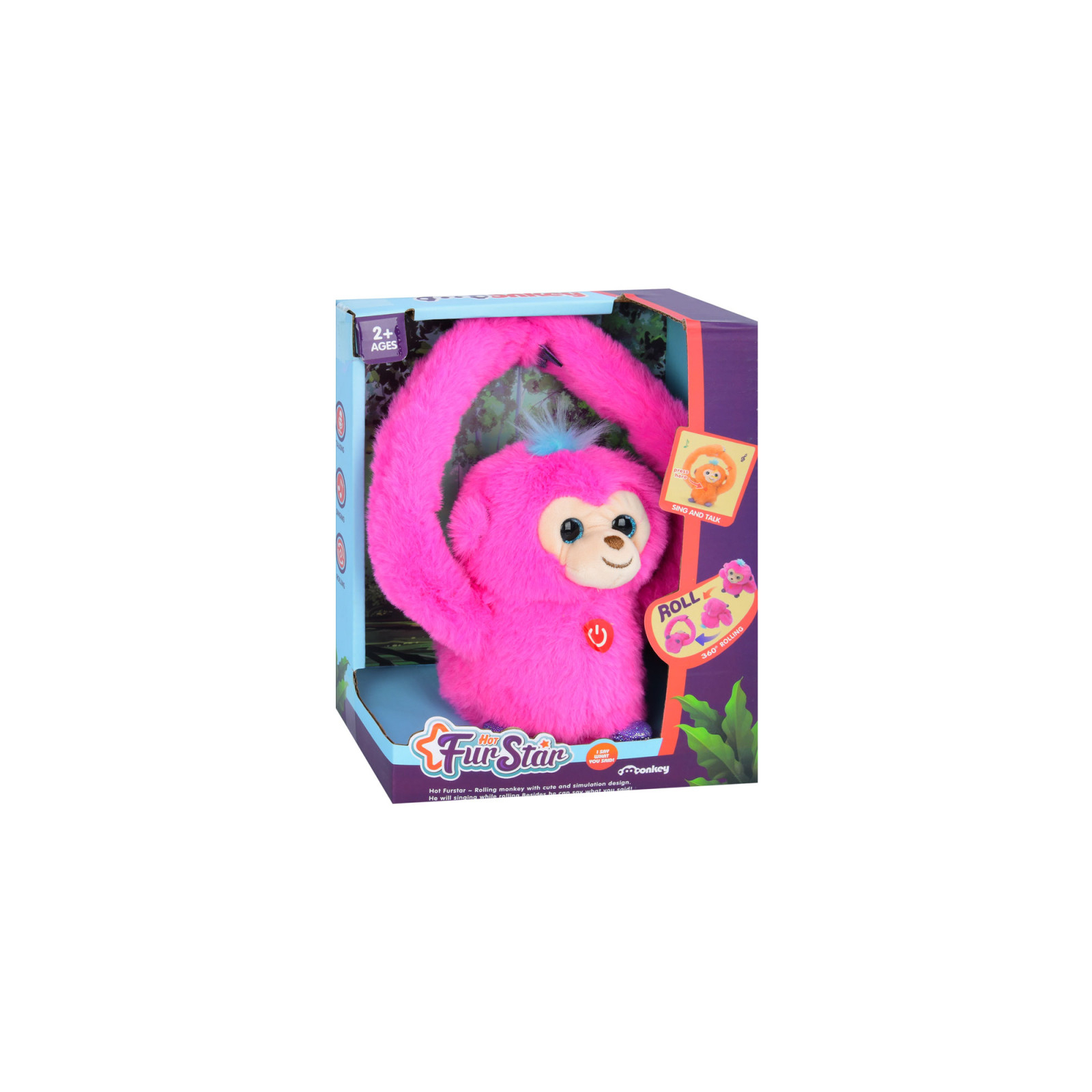 Интерактивная игрушка Bambi Обезьяна Розовая (MP 2304 pink) изображение 3