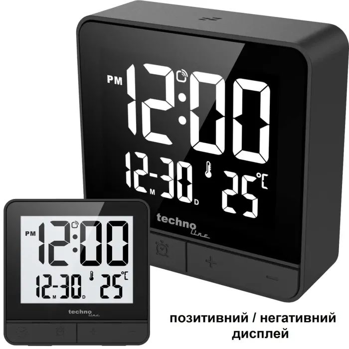 Настольные часы Technoline WT375 Black (DAS302469)