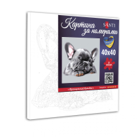 Картина по номерам Santi Французский бульдог 40х40 см (954778) изображение 2