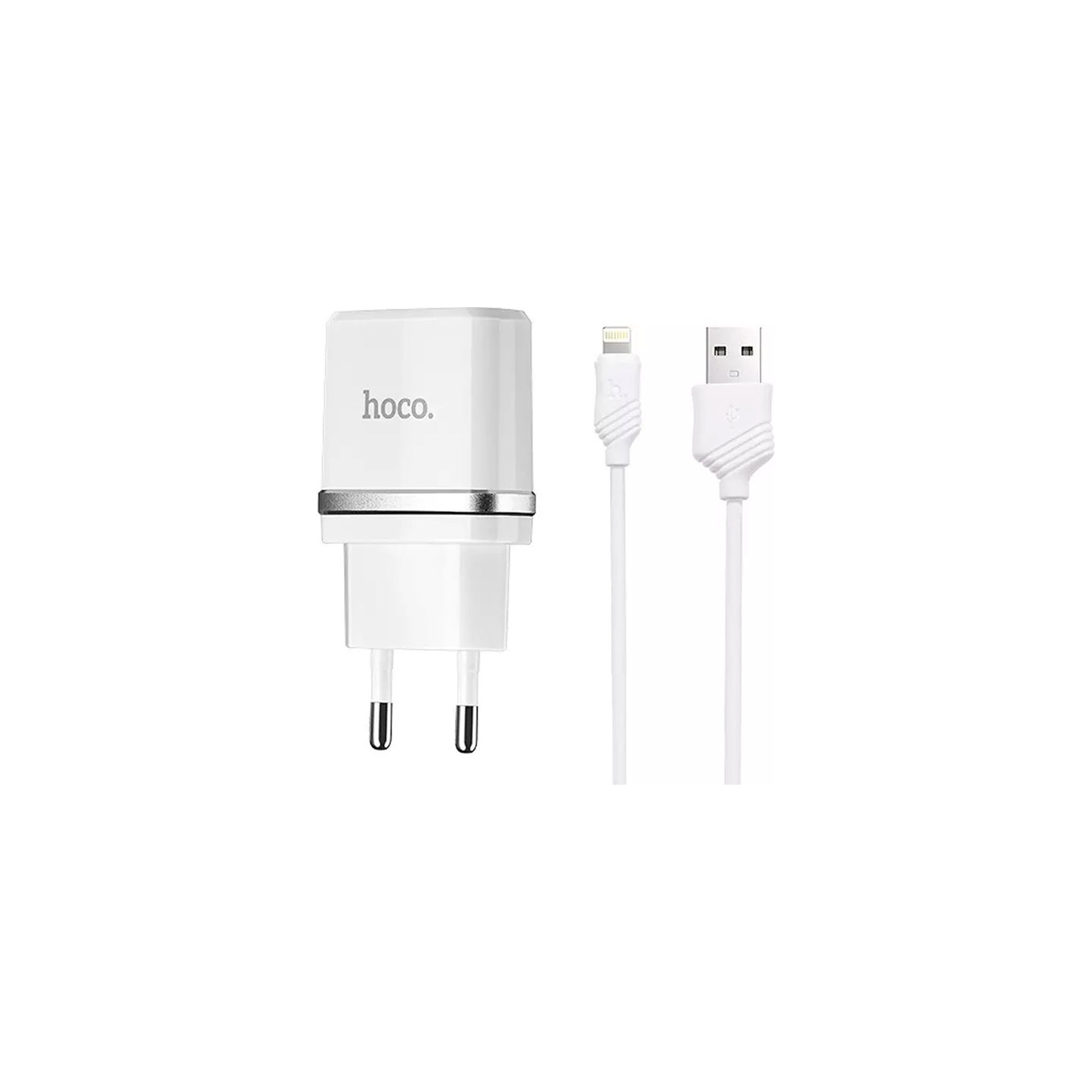 Зарядное устройство HOCO C11 charger set (iP cable) White (6957531047735)