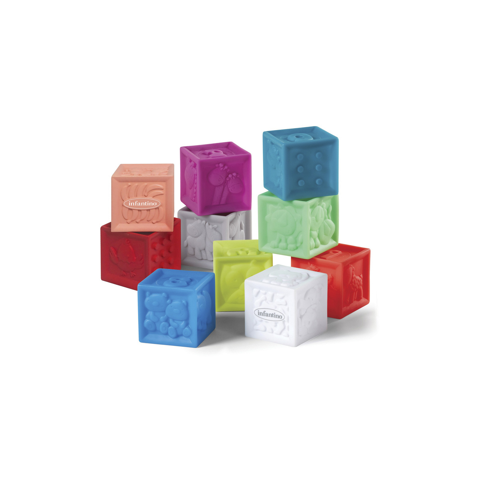 Развивающая игрушка Infantino силиконовые кубики Посчитай зверушек (206711)
