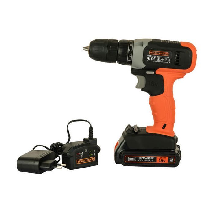 Шуруповерт Black&Decker 18 В Li-Ion, 1.5Ah, 600 об/мин, 1,2 кг (BCD001C1) изображение 4