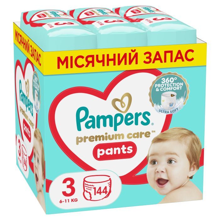 Подгузники Pampers Premium Care Pants размер 3 (6-11 кг) 144 шт (8006540490891)