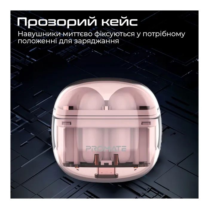 Наушники Promate TransPods Pink (transpods.pink) изображение 7