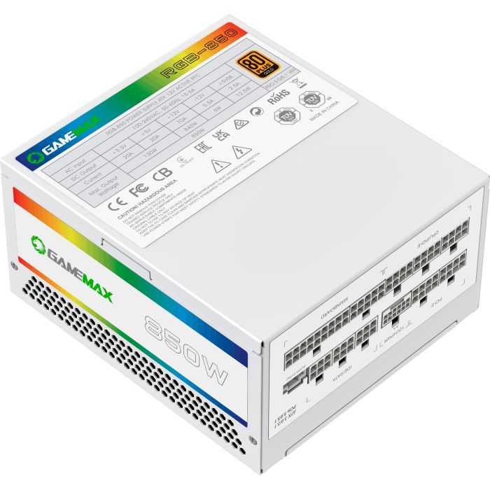 Блок питания Gamemax 850W (RGB 850 PRO WH (ATX3.0/3.1 PCI) изображение 5