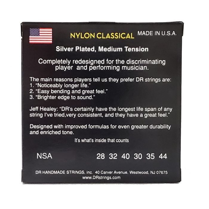Струны для гитары DR Strings Classical Nylon Hard Tension (NSA) изображение 3