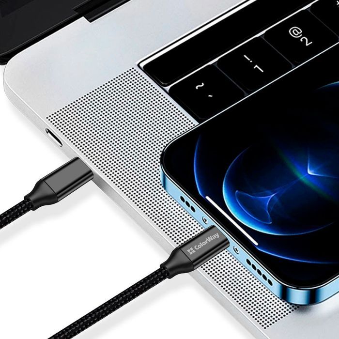 Дата кабель USB-C to USB-C 1.0m USB3.2 (20Gbps 4K PD100W) Gen2 5А black ColorWay (CW-CBPDCC062-BK) зображення 12