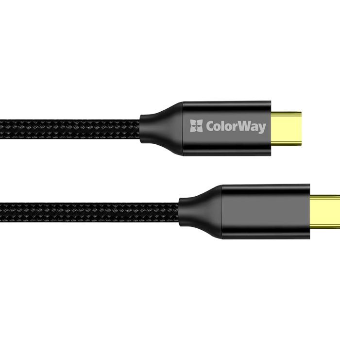 Дата кабель USB-C to USB-C 1.0m USB3.2 (20Gbps 4K PD100W) Gen2 5А black ColorWay (CW-CBPDCC062-BK) зображення 2