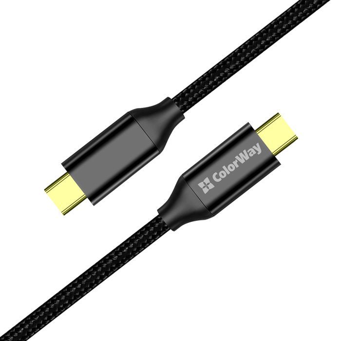 Дата кабель USB-C to USB-C 1.0m USB3.2 (20Gbps 4K PD100W) Gen2 5А black ColorWay (CW-CBPDCC062-BK) зображення 4