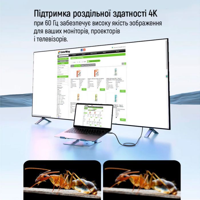 Дата кабель USB-C to USB-C 1.0m USB3.2 (20Gbps 4K PD100W) Gen2 5А black ColorWay (CW-CBPDCC062-BK) зображення 9