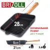 Сковорода Brizoll Optima чавунна квадратна Гриль з ручкою 280х280х50 мм (O282850G-P) зображення 3