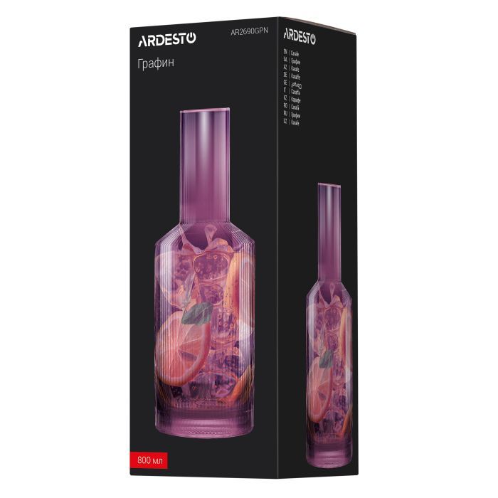 Карафа Ardesto 800мл, боросилікатне скло, сірий (AR2690GP) зображення 6
