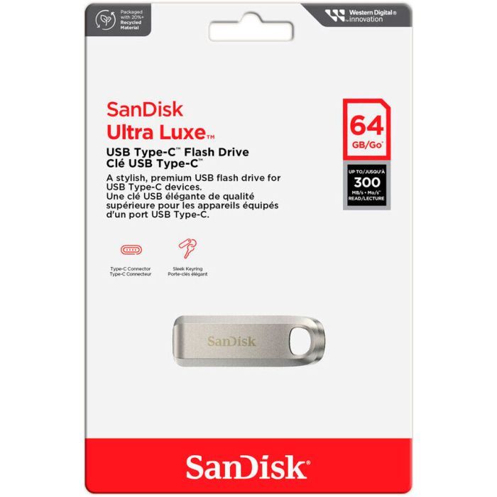 USB флеш накопитель SanDisk 64GB Ultra Luxe Type-C USB 3.2 (SDCZ75-064G-G46) изображение 5
