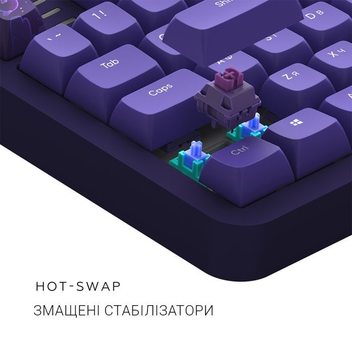 Клавиатура Dark Project ALU87 Celestial ABS RGB Mech G3MS Voidstone Violet (DPKB_CELESTIAL_87_ANSI_UA) изображение 8