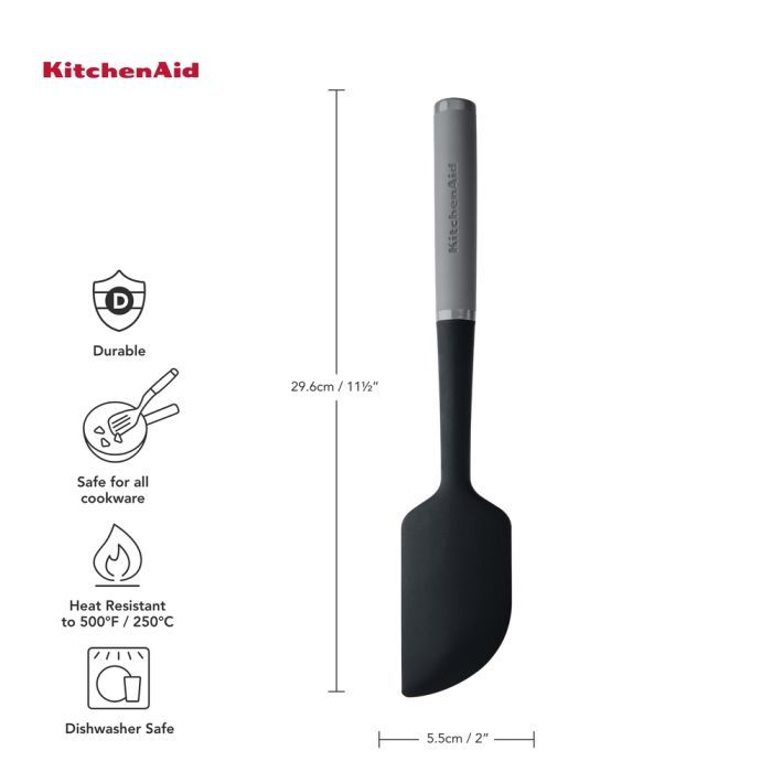 Лопатка кухонная KitchenAid Coreline для тіста, 30 см, сірий (KAS031OHCGG) изображение 5