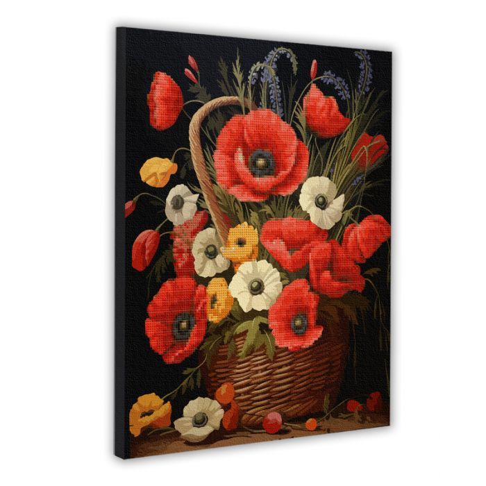Картина по номерам Santi алмазна мозаїка Кошик з маками, 40*50см (954933)