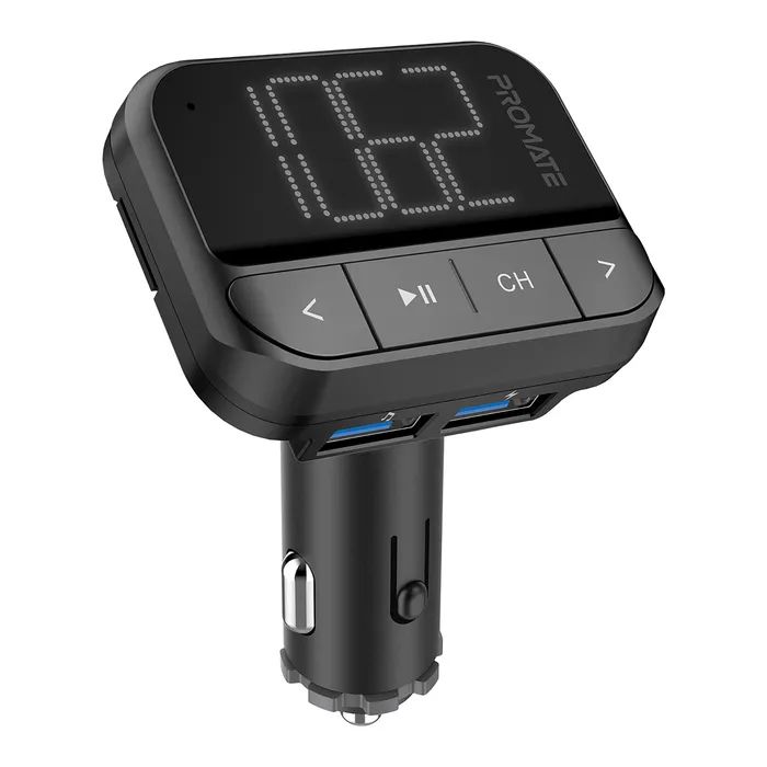 FM модулятор Promate ezfm-2 black AUX/SD/USB Black (ezfm-2.black)