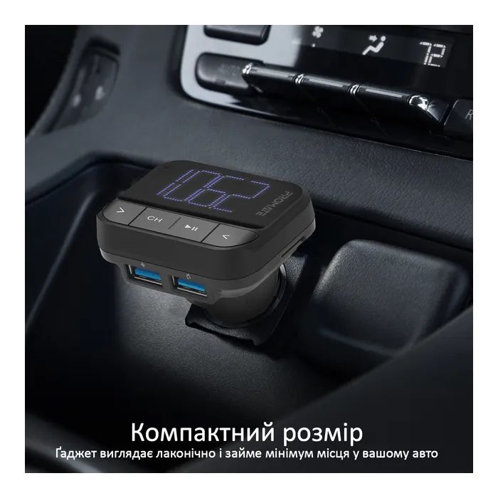 FM модулятор Promate ezfm-2 black AUX/SD/USB Black (ezfm-2.black) зображення 7